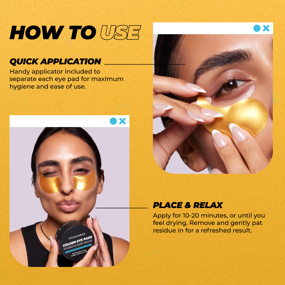 Dark Circle & De-Puff Golden Hydrogel Eye Pads Jar