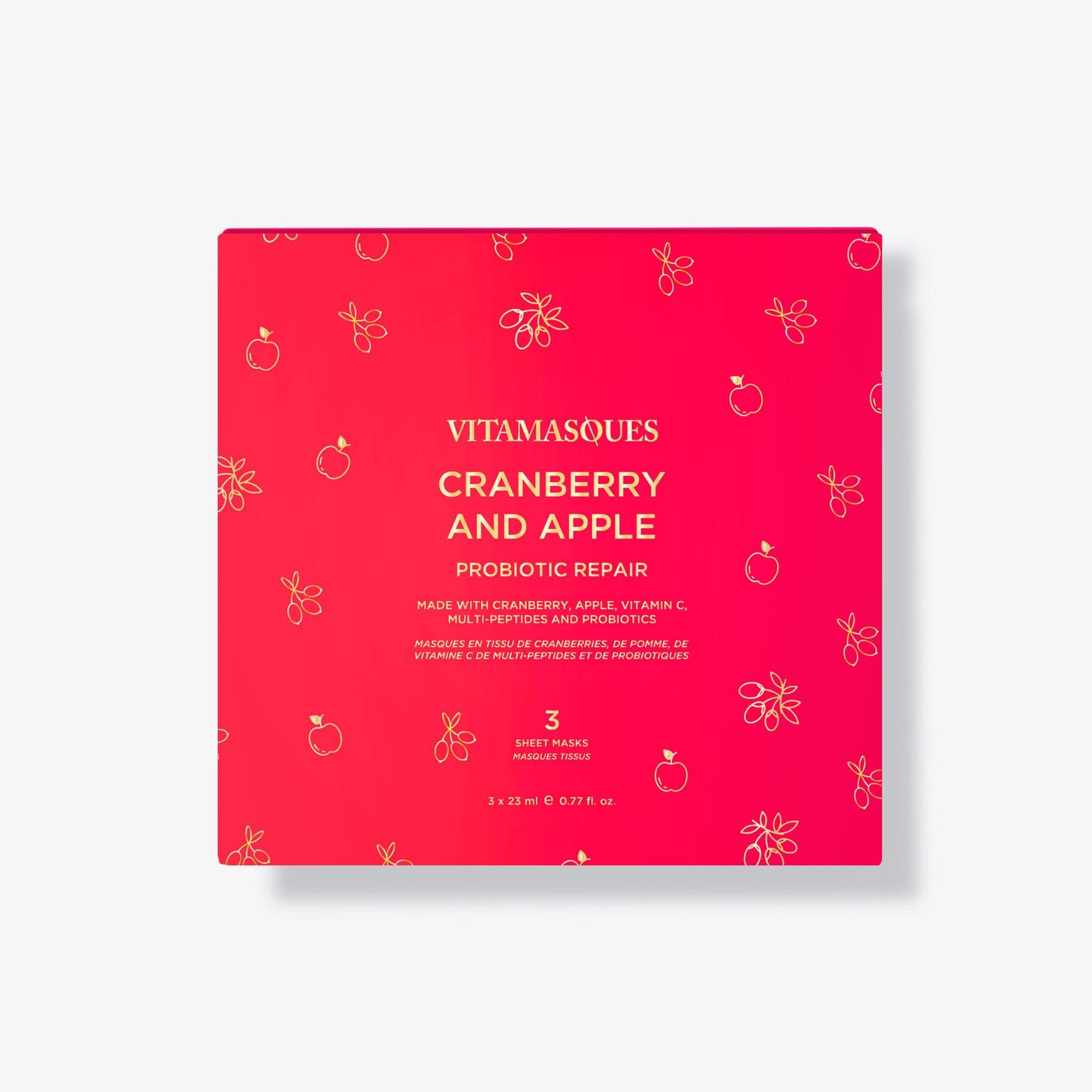 Cranberry and Apple Repair Face Mask Boxset - Vitamasques