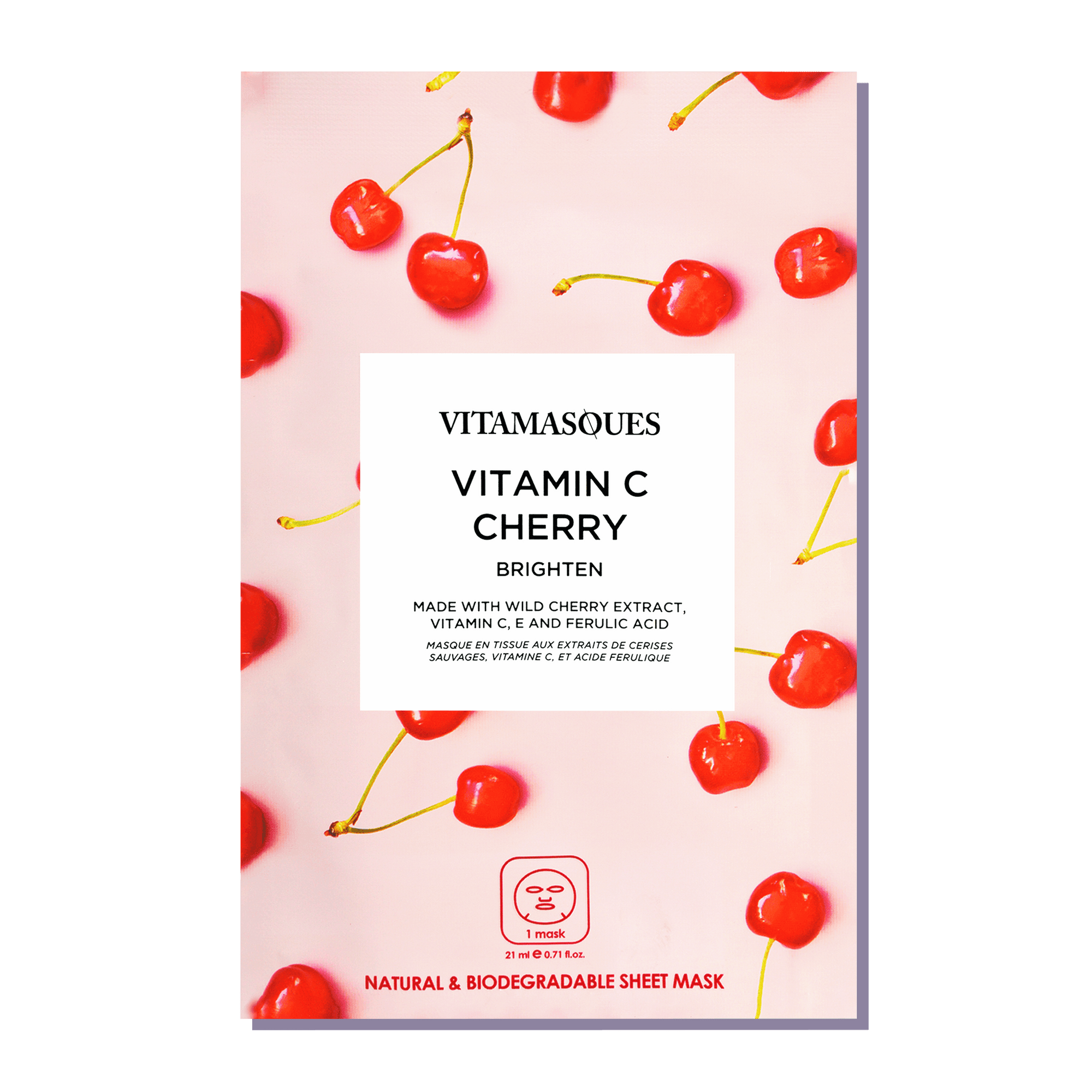 Vitamin C Cherry Face Sheet Mask - Vitamasques