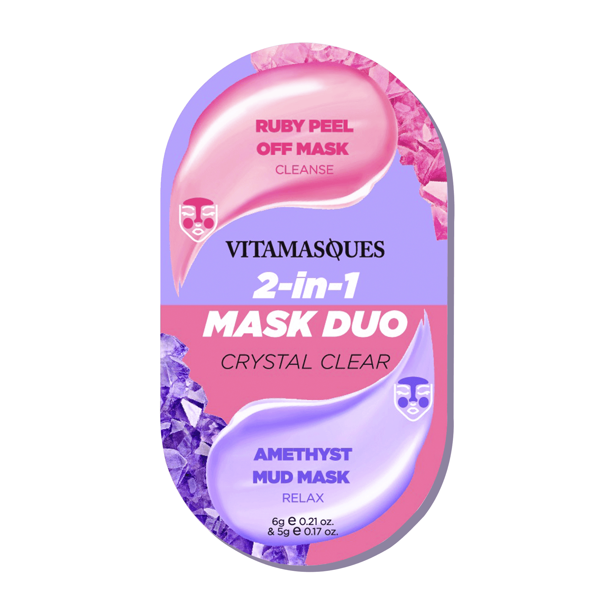 2-in-1 Mask Duo: Crystal Clear 2-in-1 Mask - Vitamasques