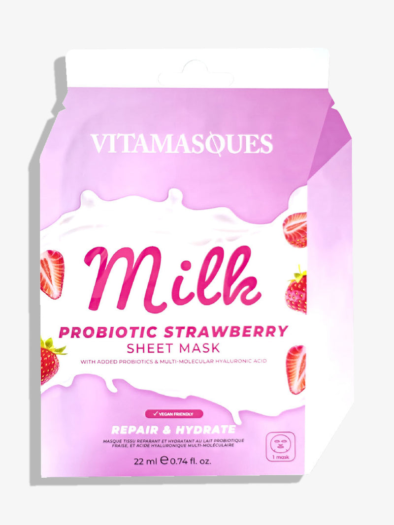 Milk Probiotic Strawberry Face Sheet Mask