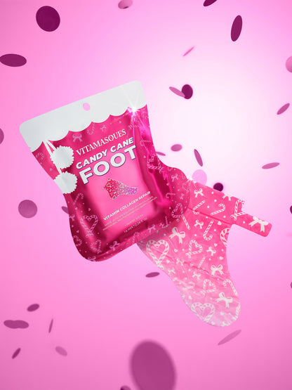 Candy Cane Foot Mask - Collagen Vitamin Repair
