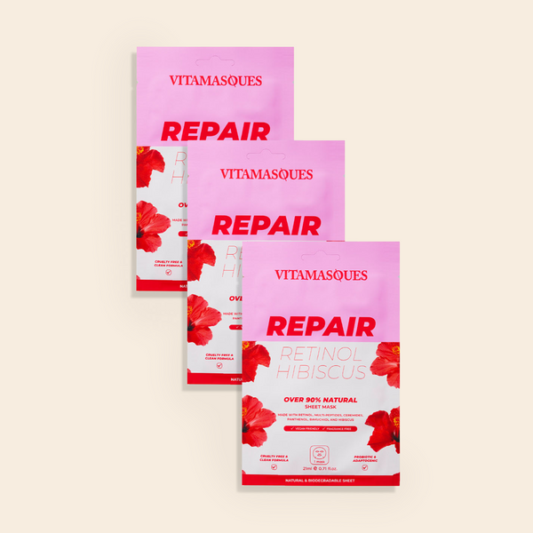 Retinol & Hibiscus Face Sheet Mask | Vitamasques
