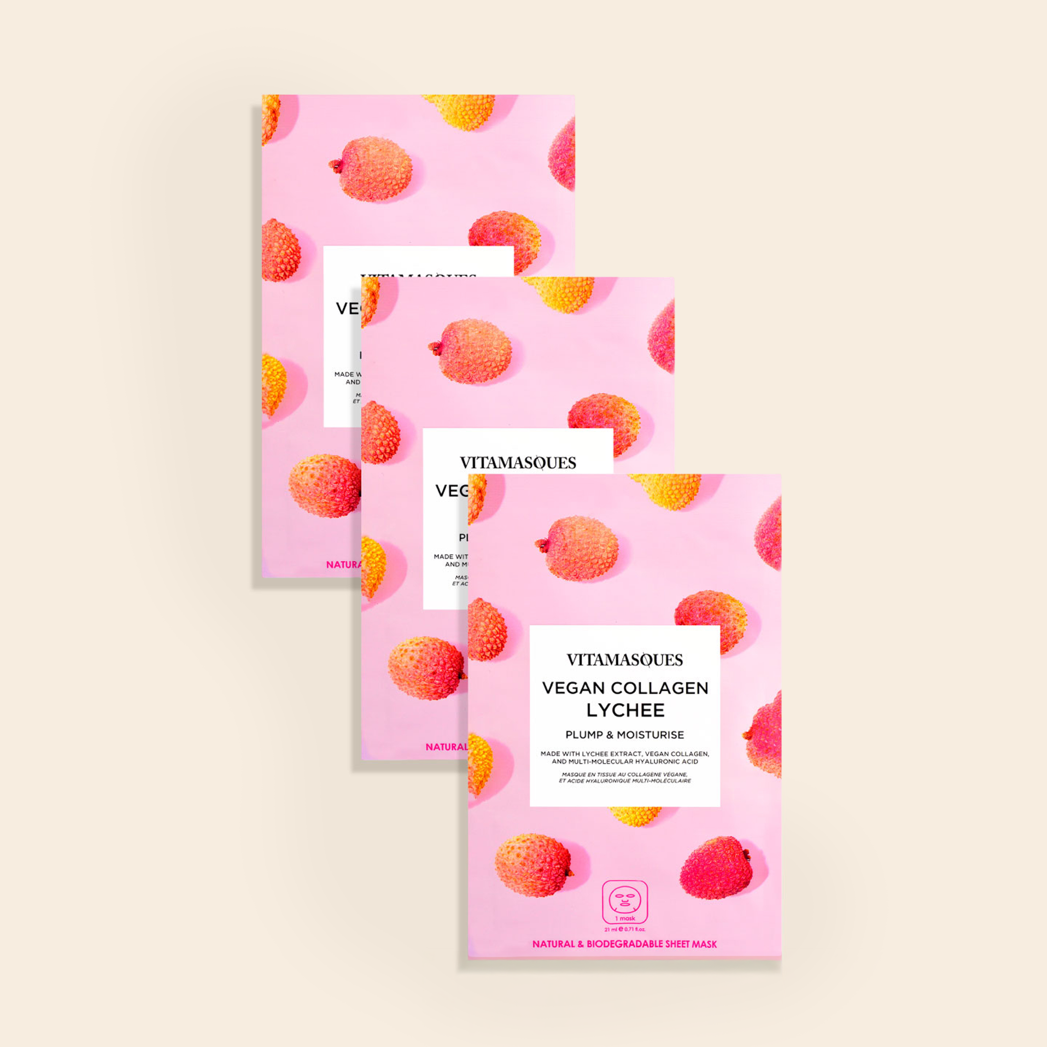 Vegan Collagen Lychee Face Sheet Mask
