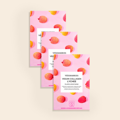 Vegan Collagen Lychee Face Sheet Mask