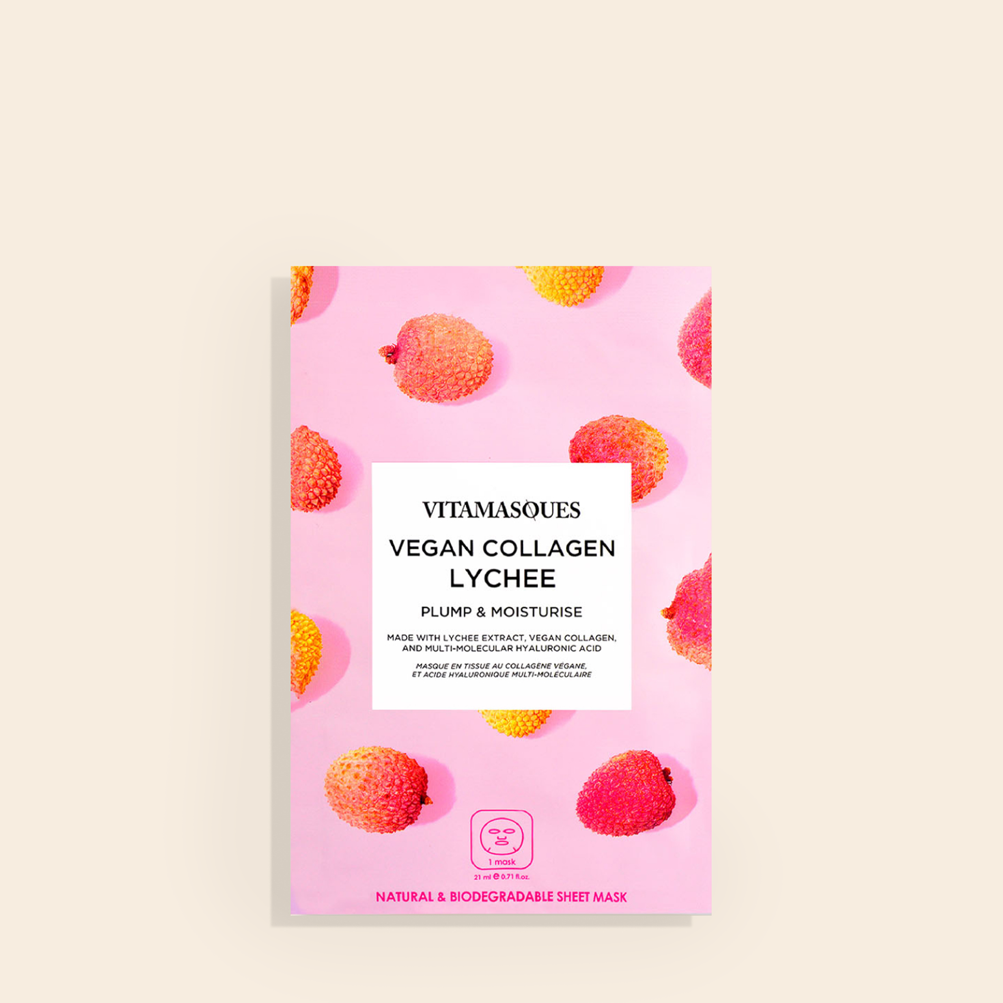 Vegan Collagen Lychee Face Sheet Mask