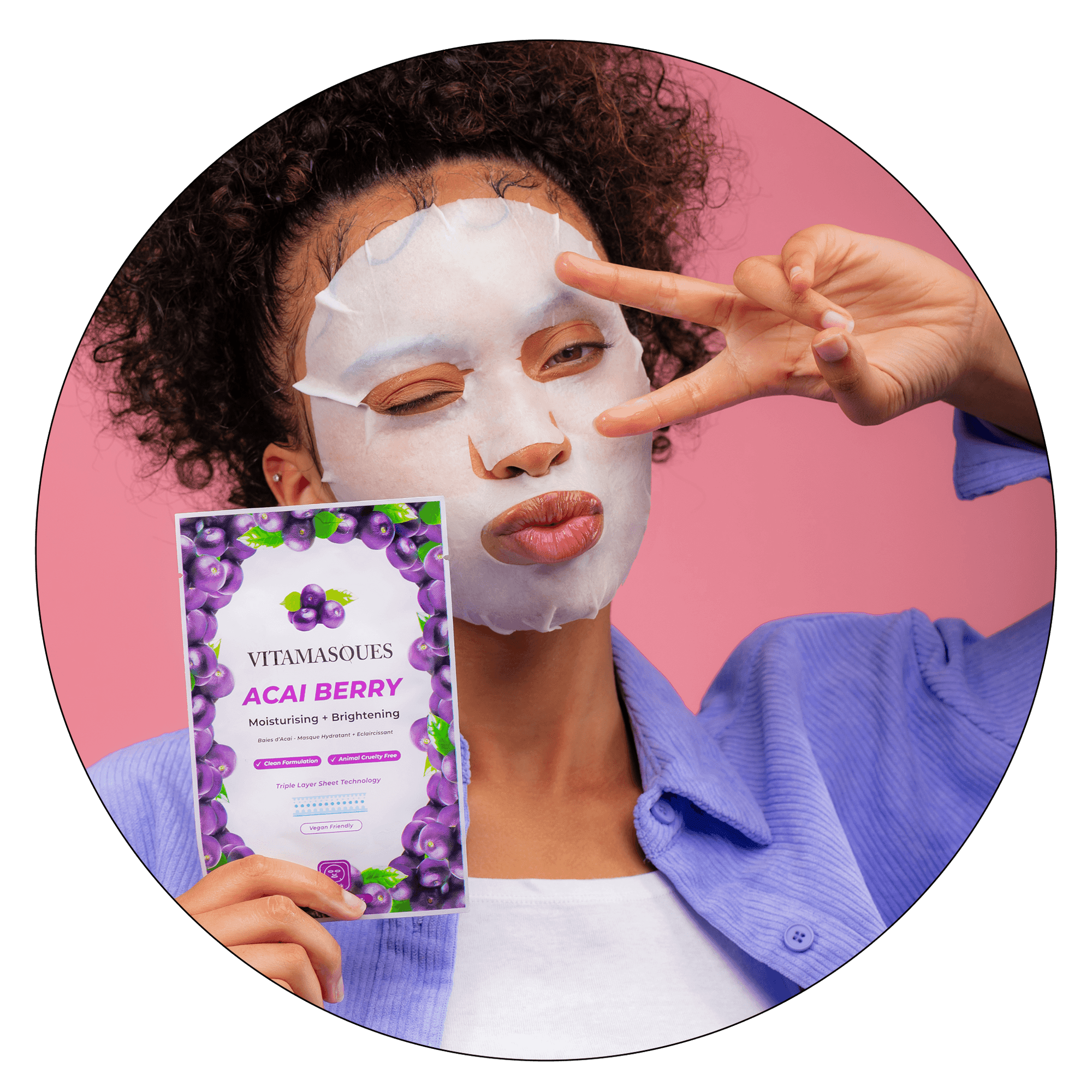Acai Berry Face Sheet Mask - Vitamasques