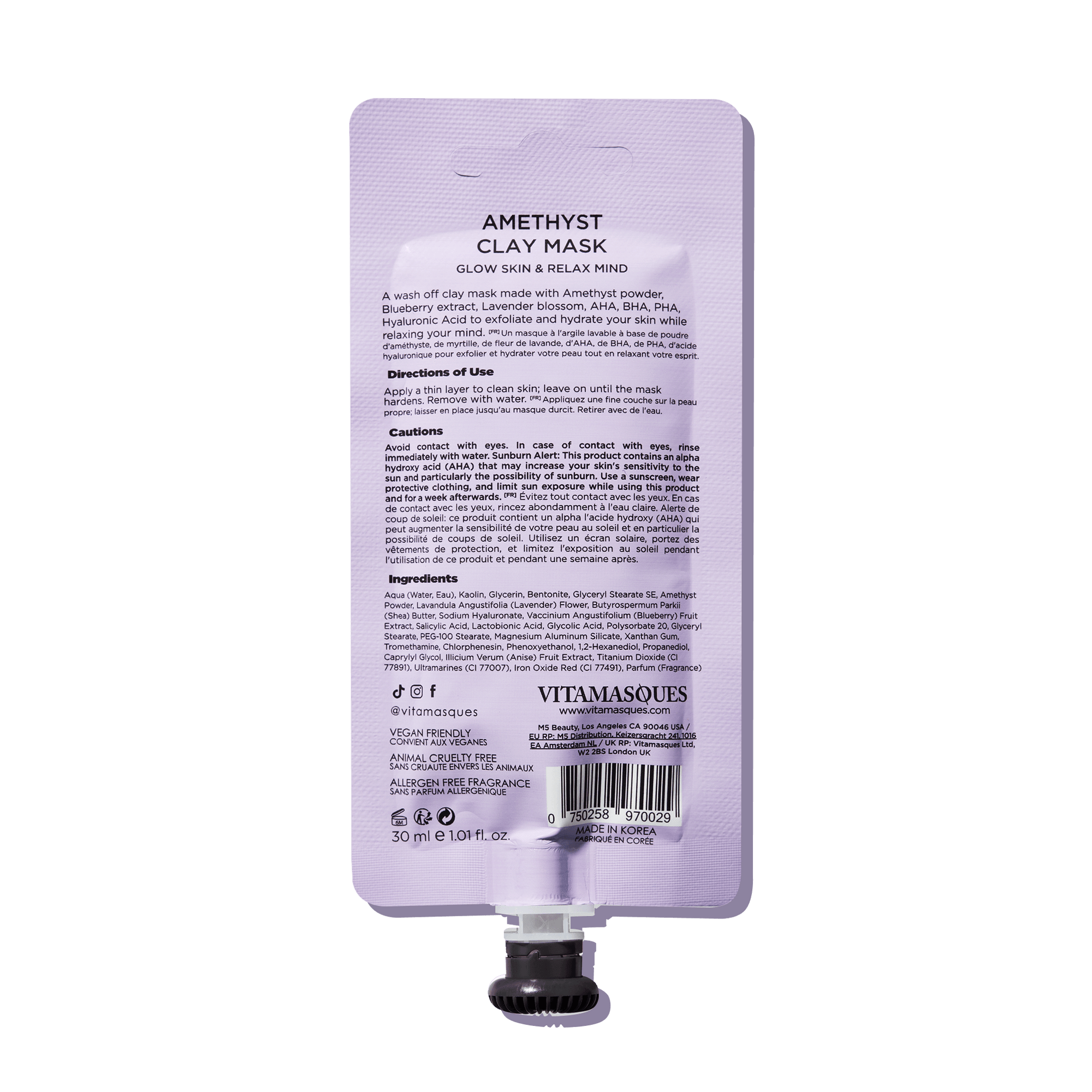 Amethyst Clay Mud Mask - Vitamasques