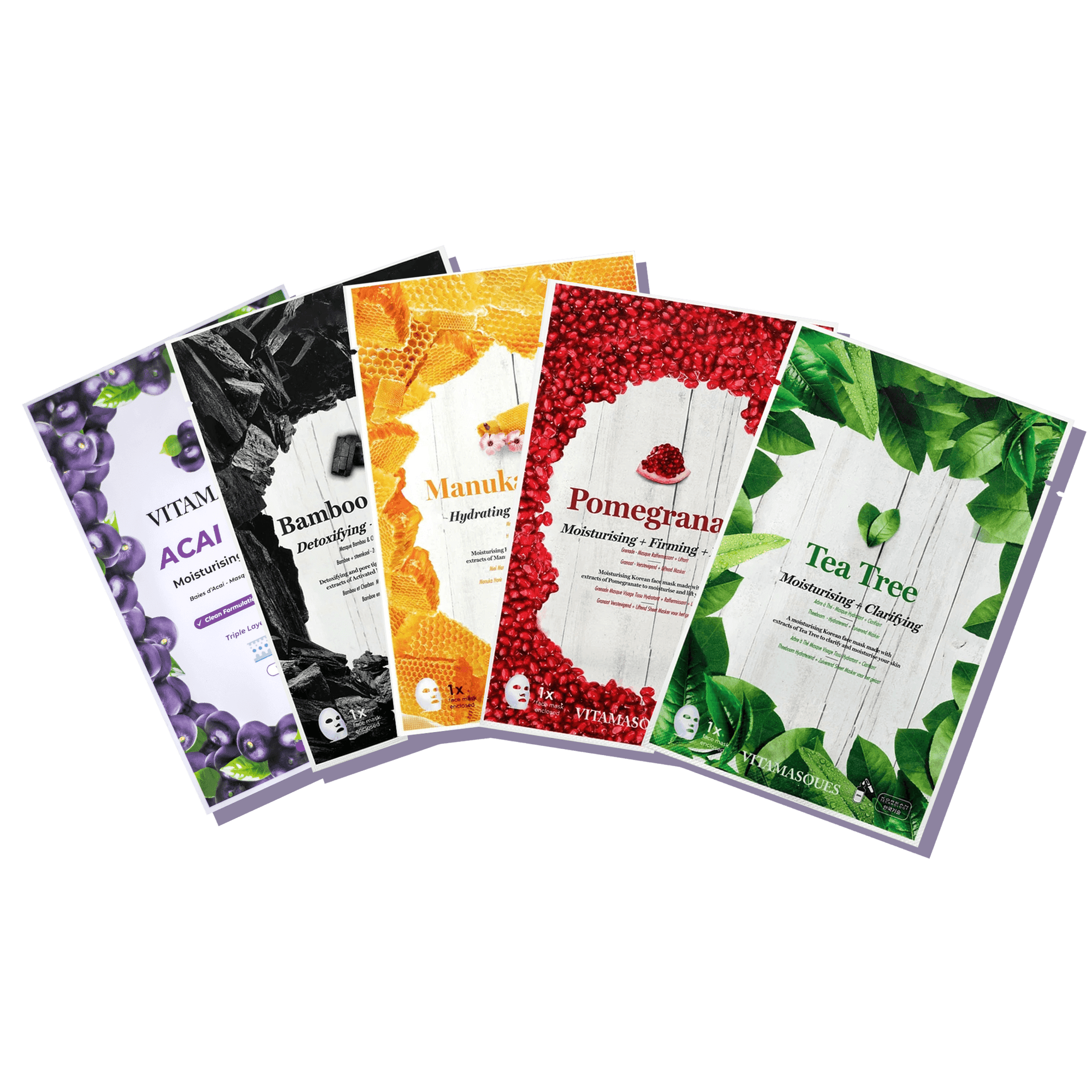 Classic Face Sheet Mask Collection Bundles - Vitamasques