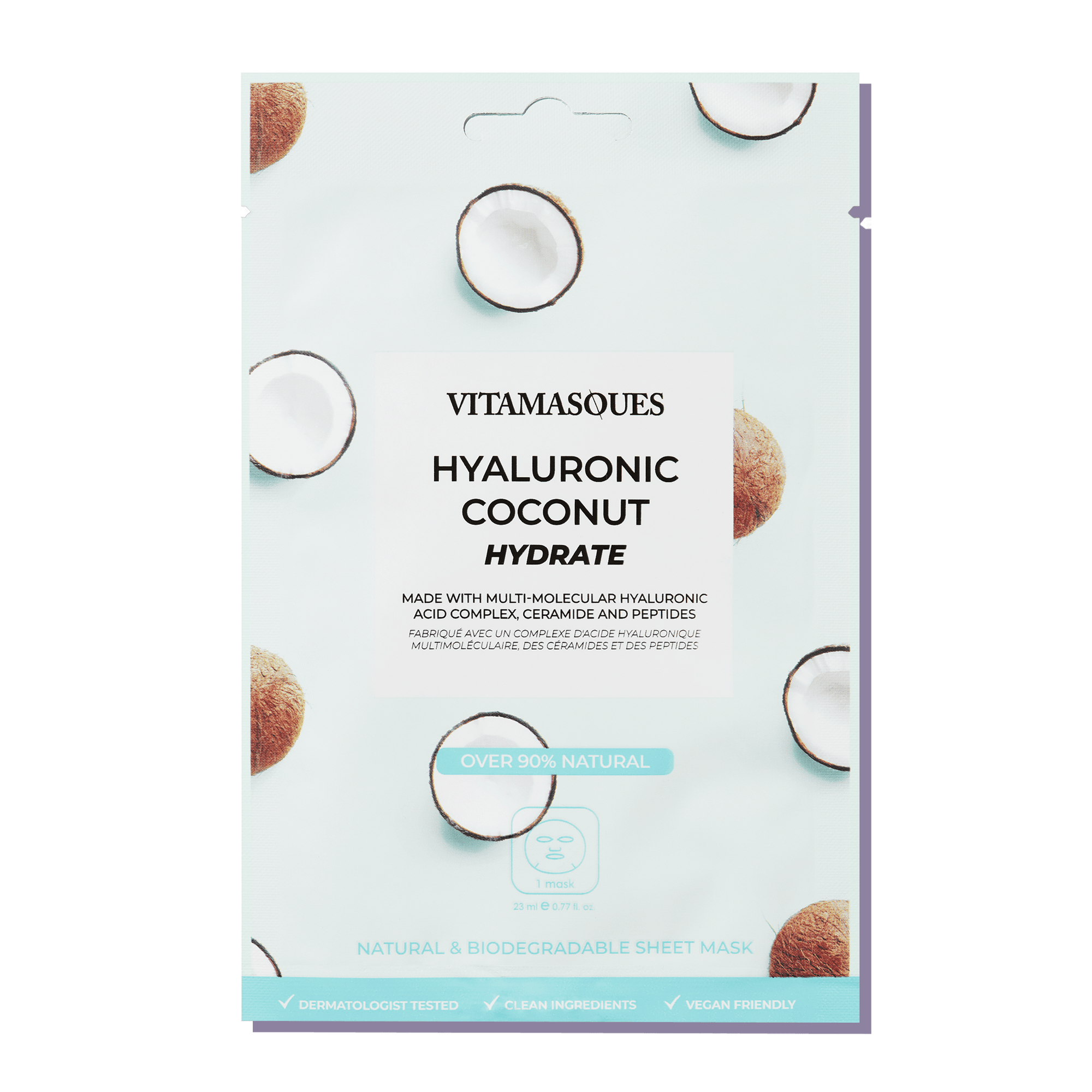 Coconut Hydrating Hyaluronic Acid Face Sheet Mask - Vitamasques