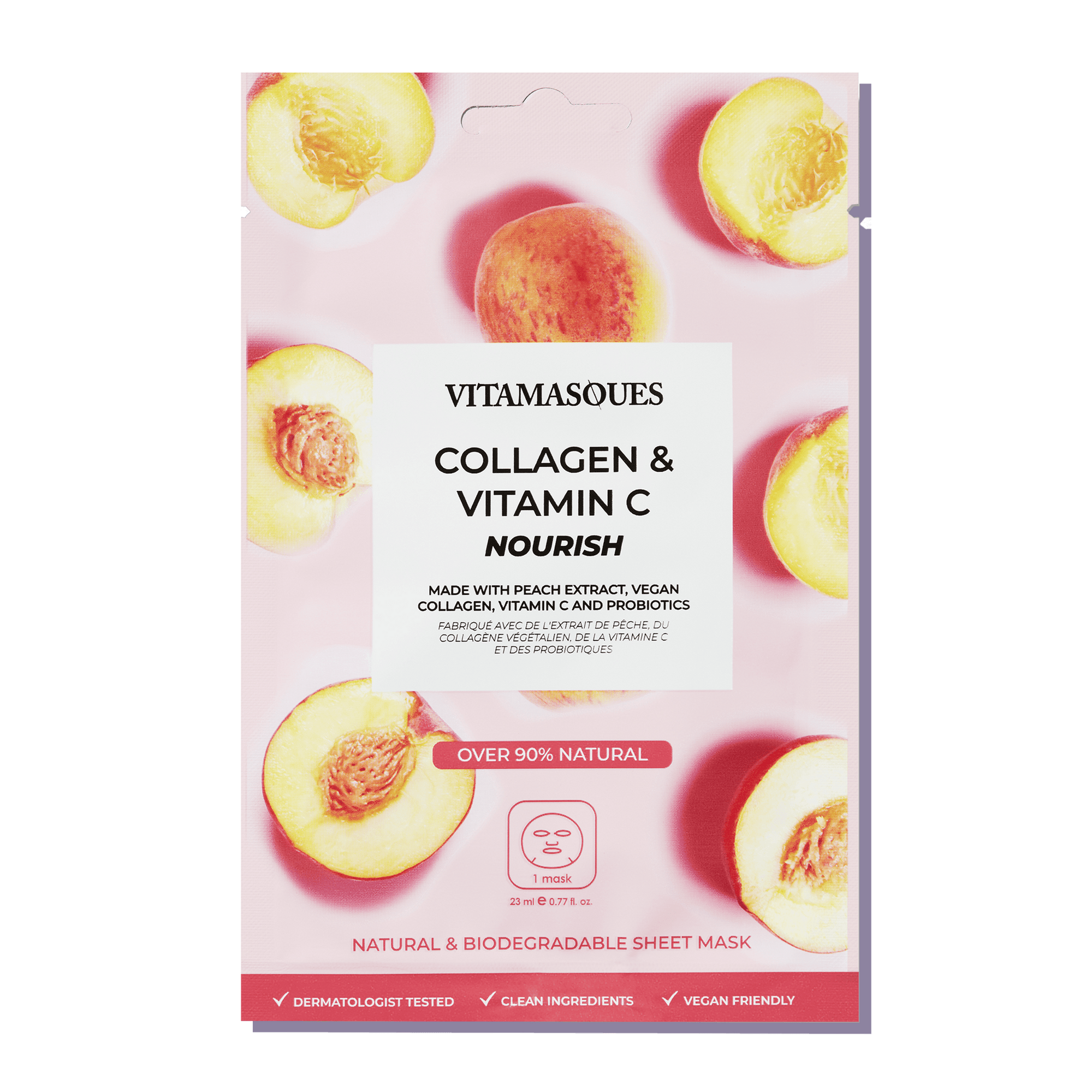 Collagen & Vitamin C Peach Sheet Mask - Vitamasques