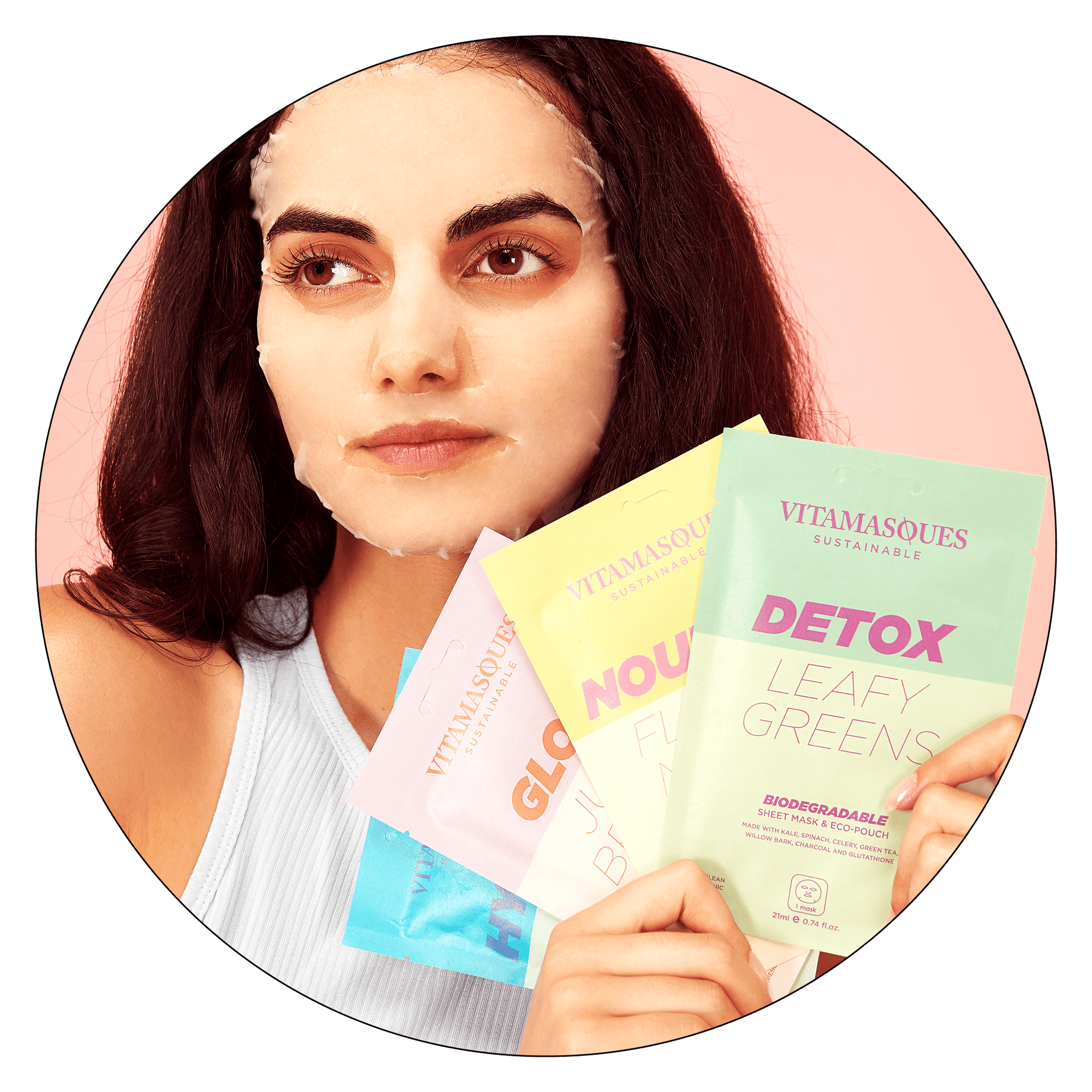 Detox Leafy Greens Biodegradable Face Sheet Mask - Vitamasques