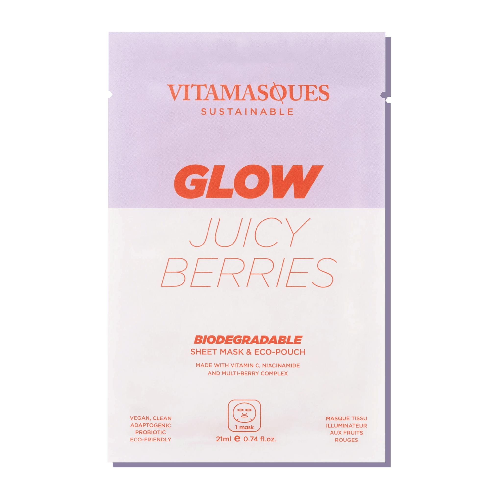Glow Juicy Berries Biodegradable Mask - Vitamasques