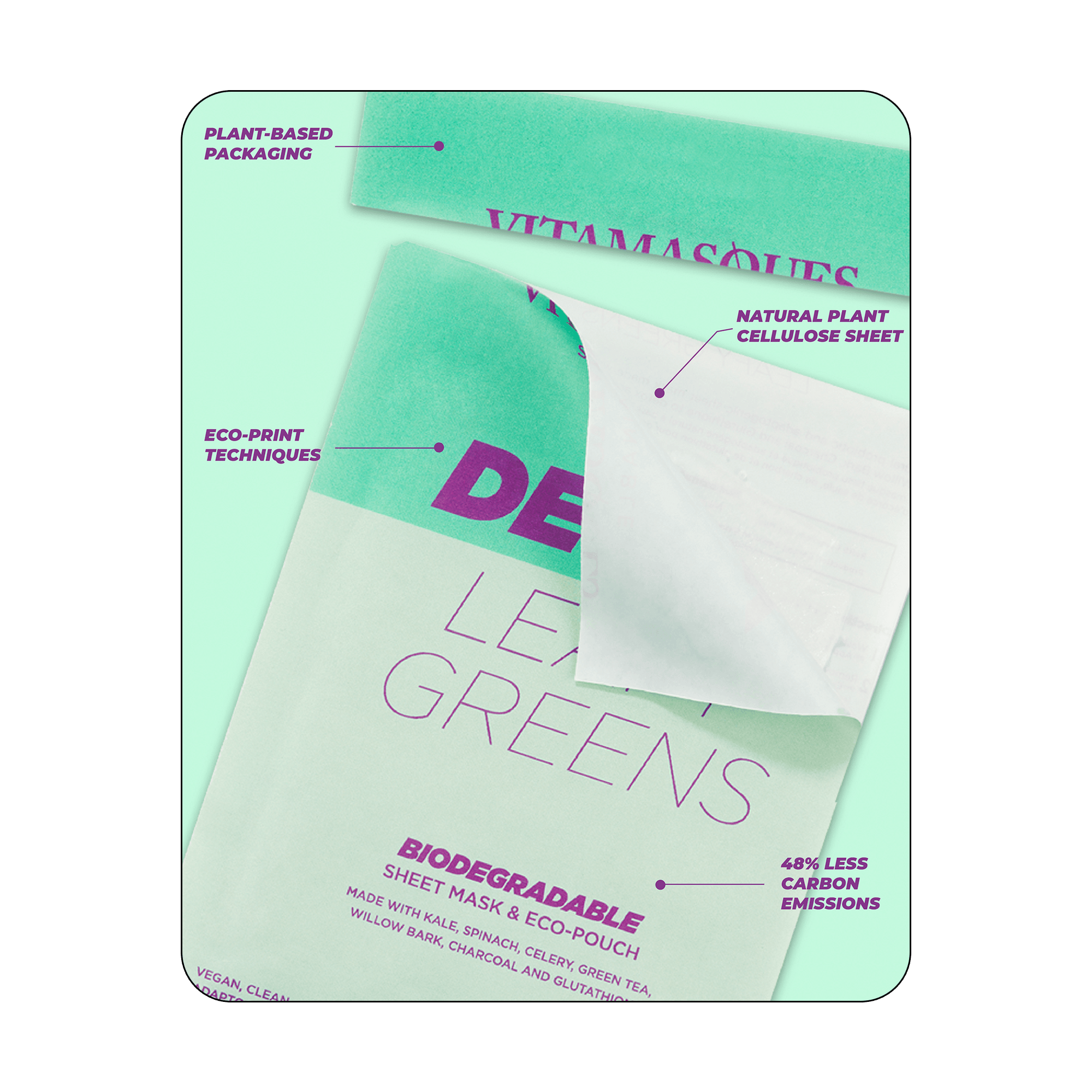 Hydrate Blue Agave Biodegradable Face Sheet Mask - Vitamasques