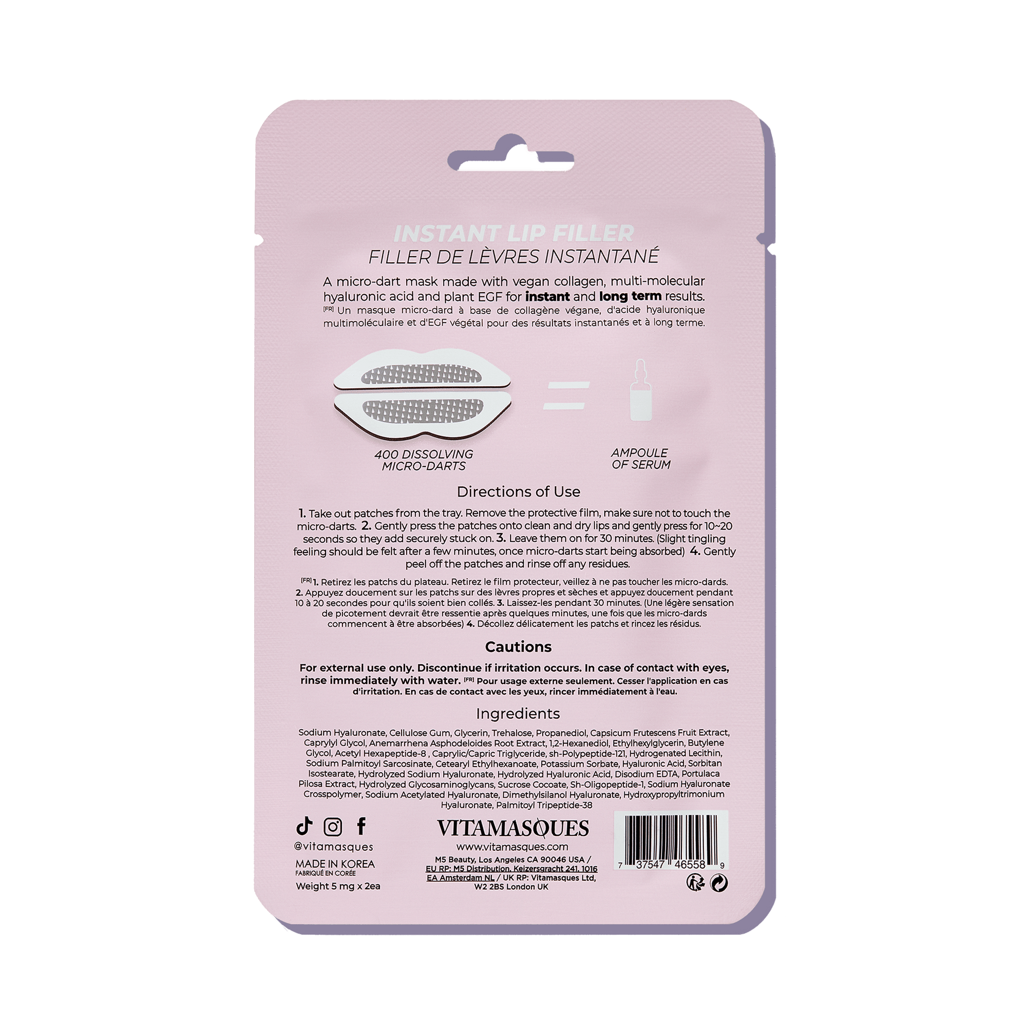Instant Lip Filler Micro-Dart Patch - Vitamasques
