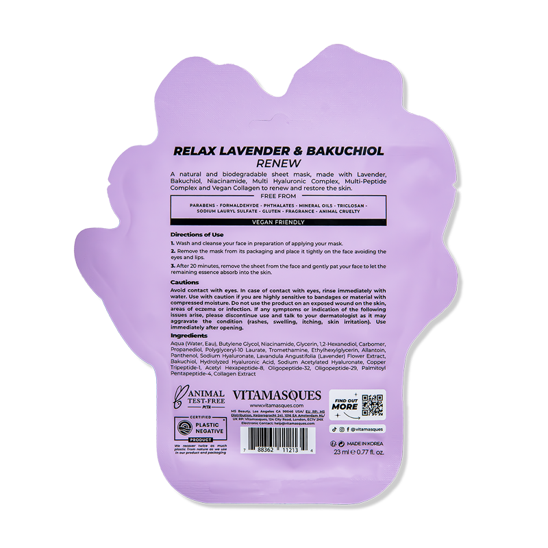 Relax Lavender & Bakuchiol Face Sheet Mask