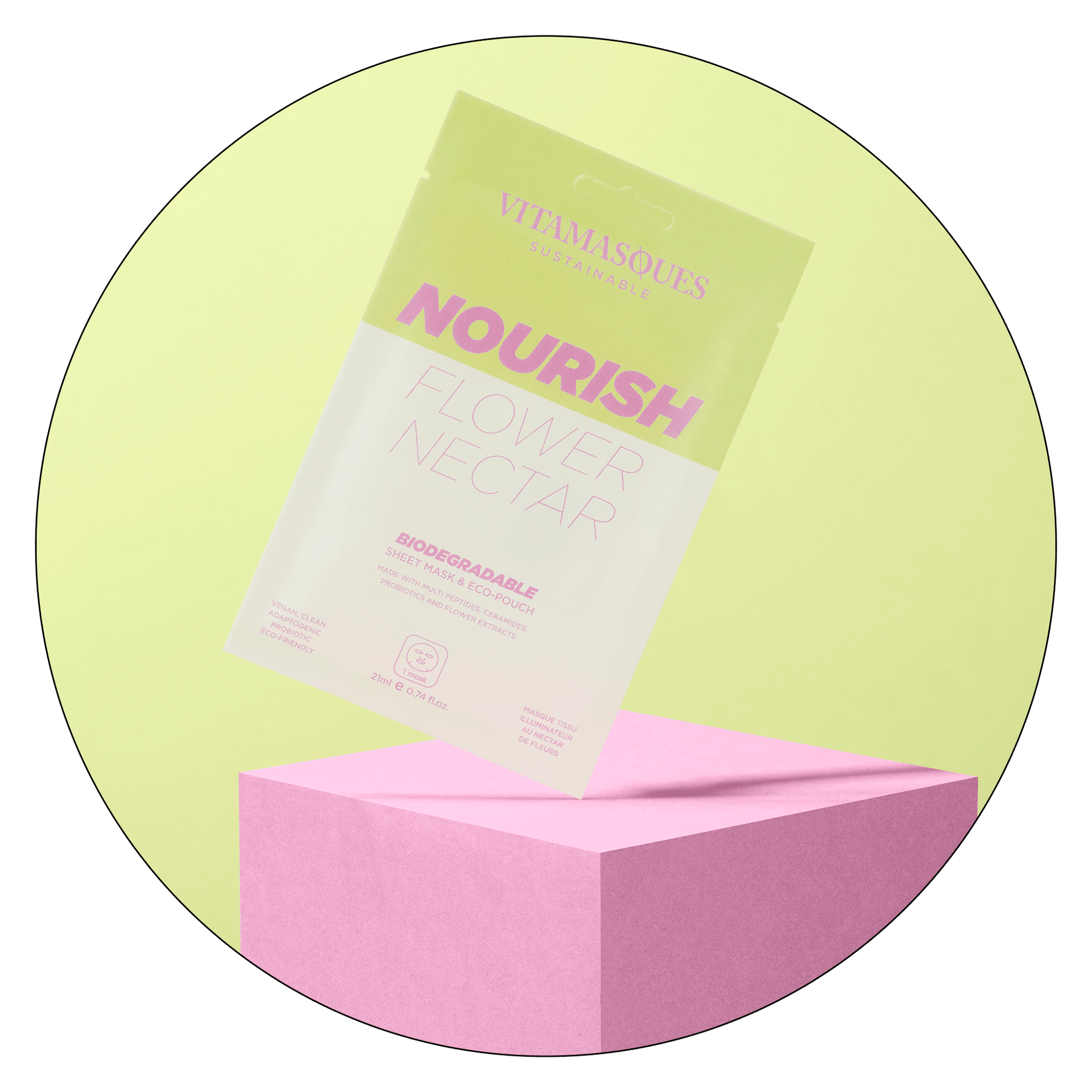 Nourish Flower Nectar Biodegradable Face Sheet Mask - Vitamasques