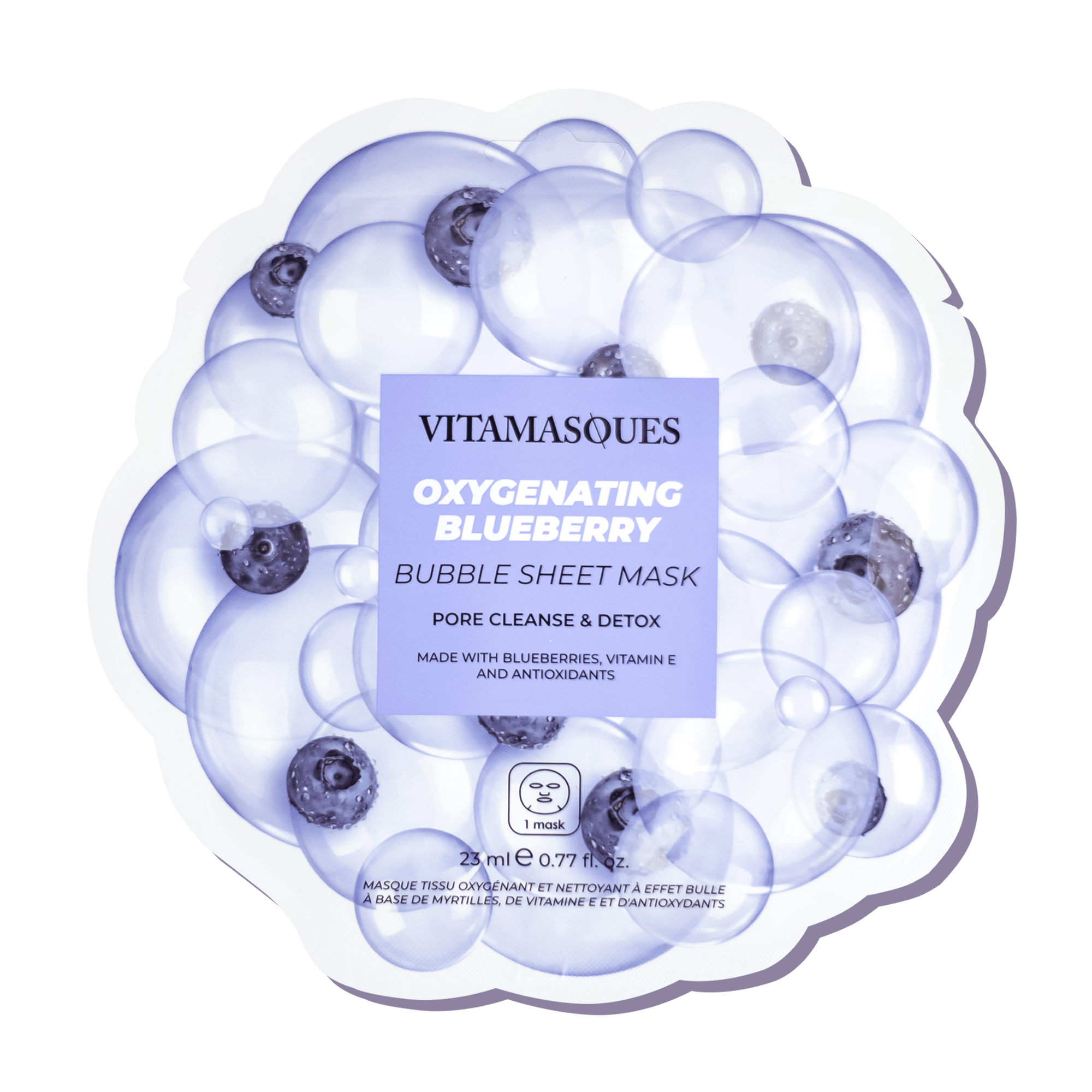 Oxygenating Blueberry Bubble Sheet Mask - Vitamasques