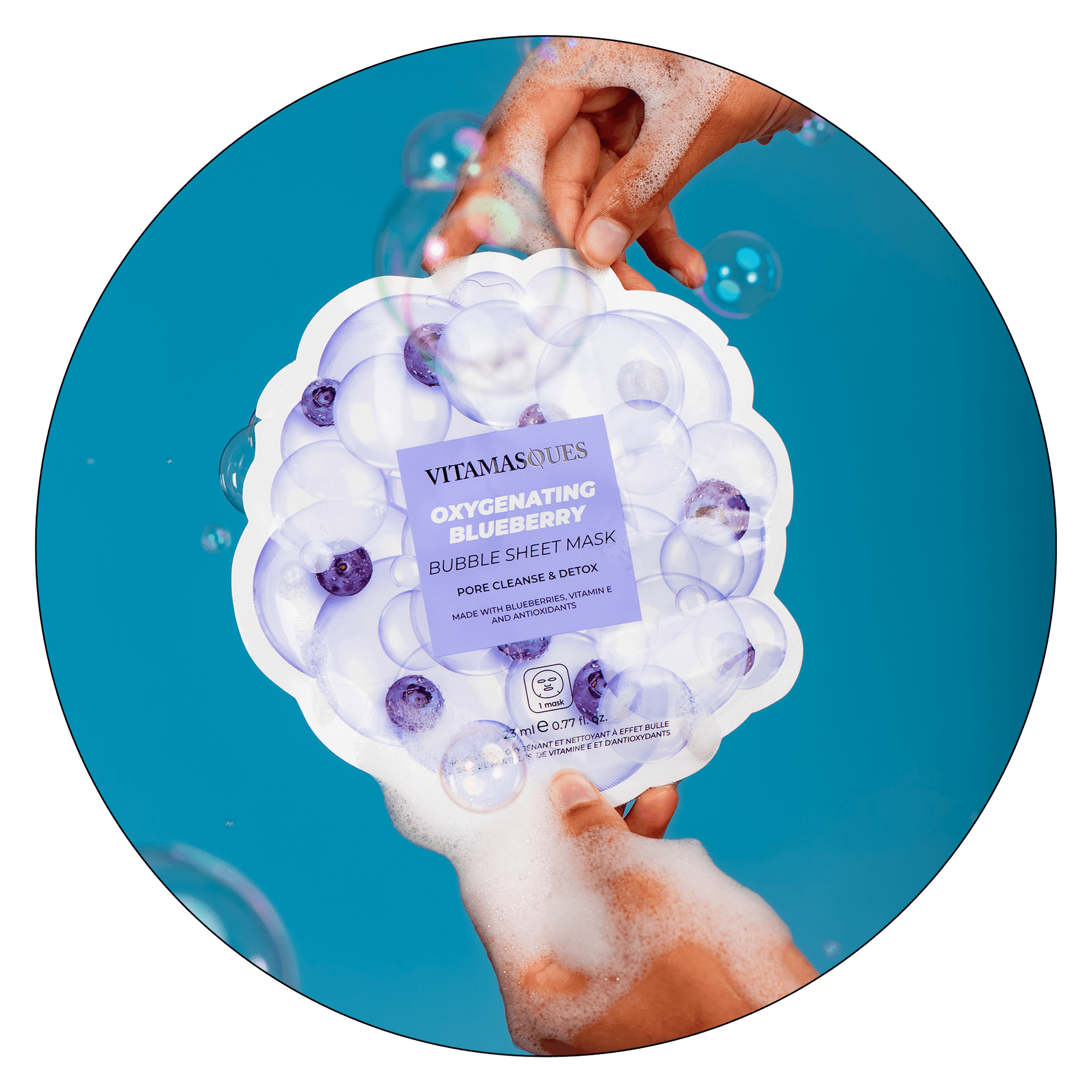 Oxygenating Blueberry Bubble Sheet Mask - Vitamasques