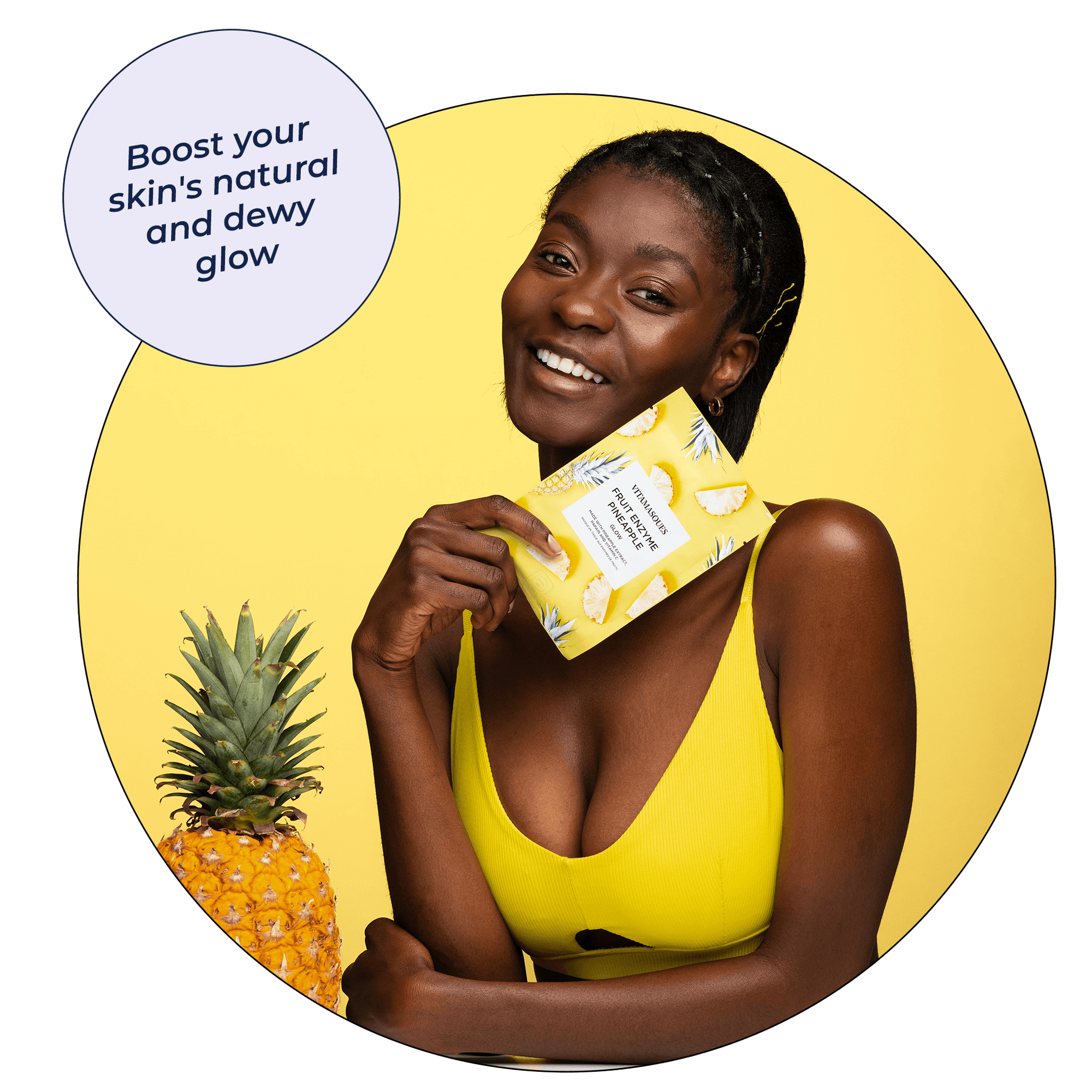 Pineapple Face Sheet Mask - Vitamasques