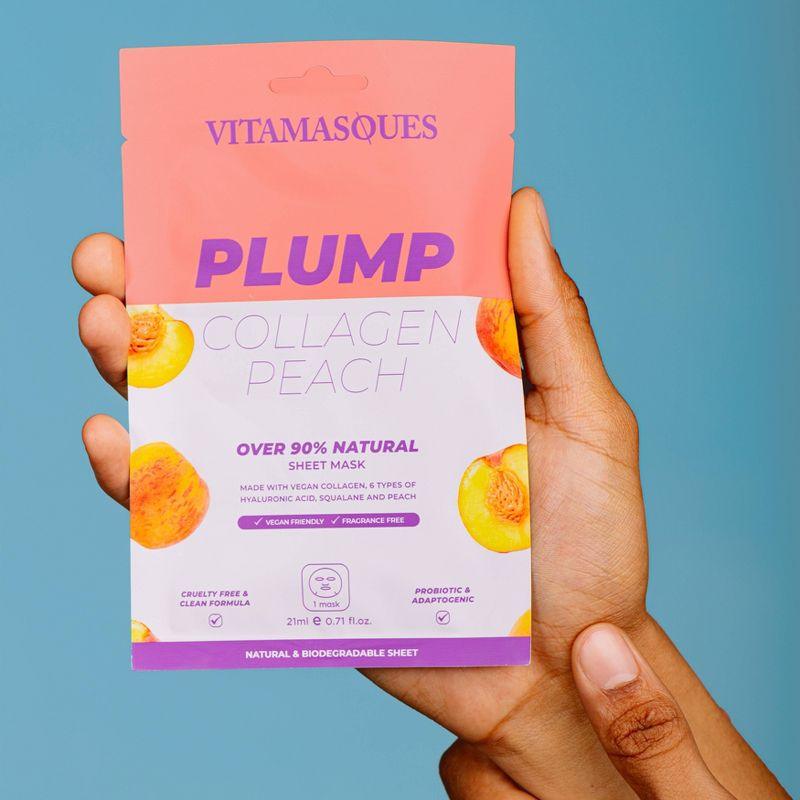 Plump Collagen Peach Face Sheet Mask - Vitamasques