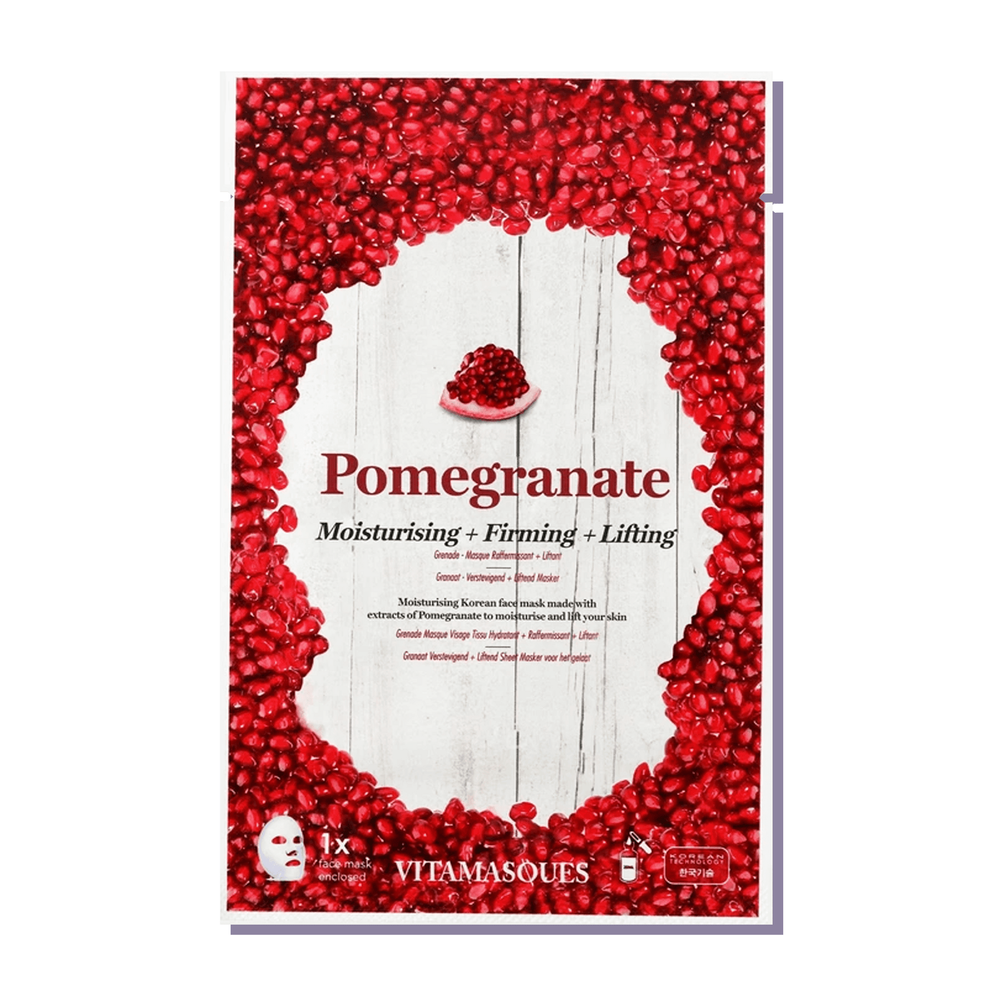 Pomegranate Face Sheet Mask - Vitamasques