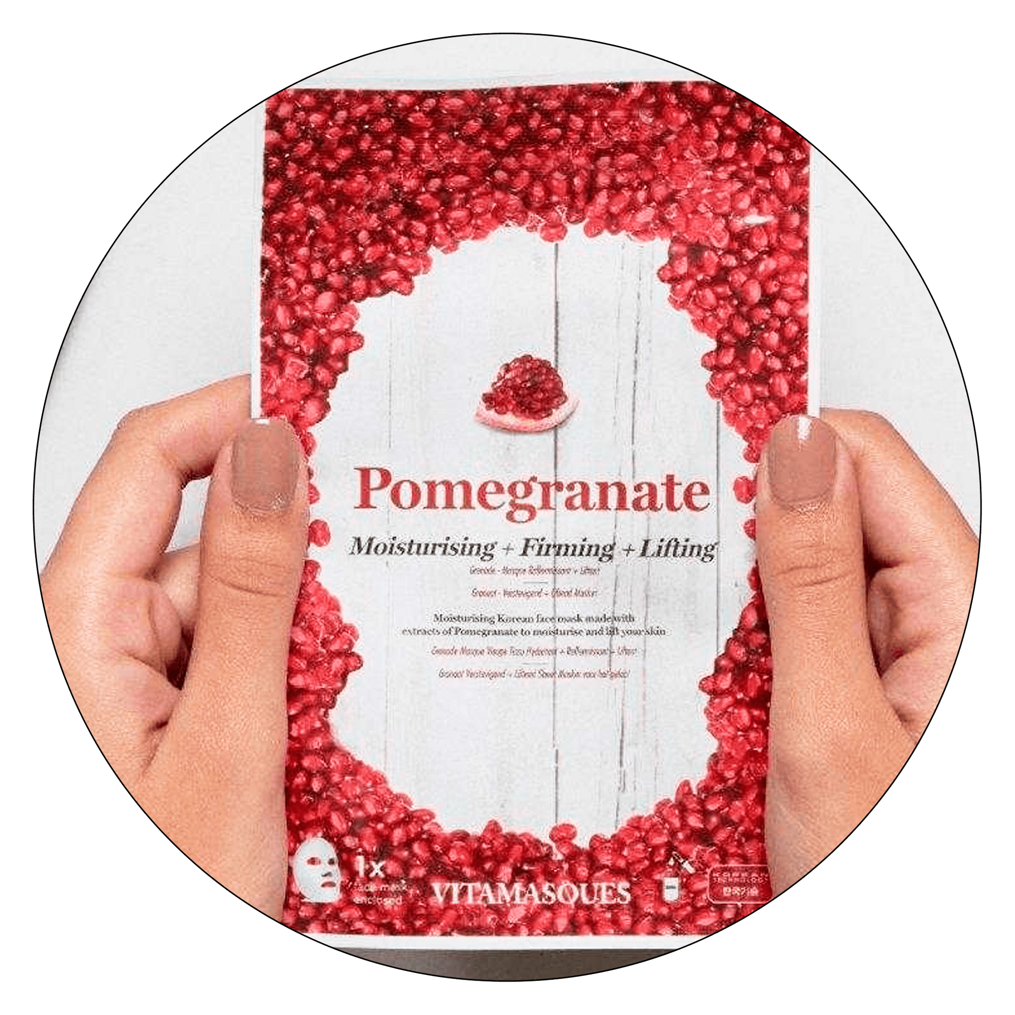 Pomegranate Face Sheet Mask - Vitamasques