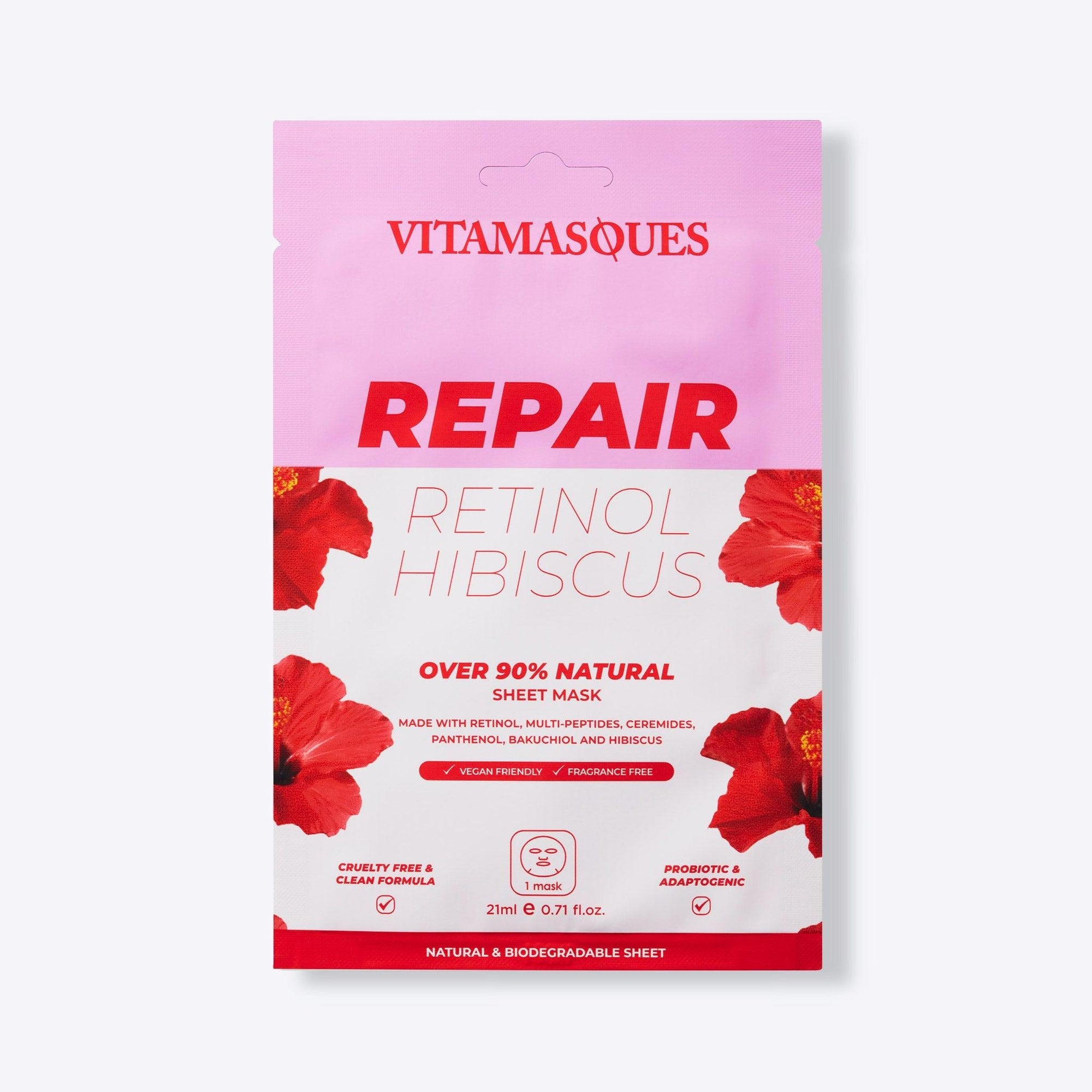 Repair Retinol Hibiscus Face Sheet Mask - Vitamasques
