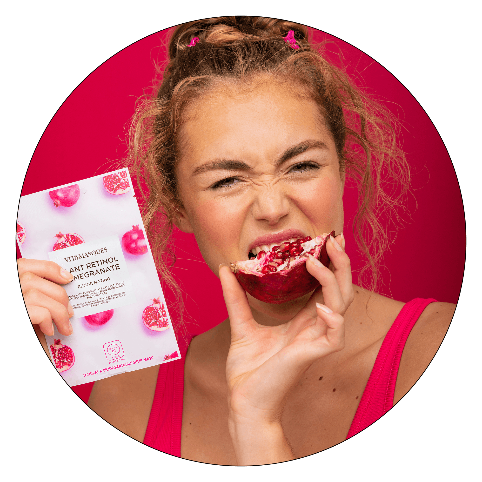 Retinol Pomegranate Face Sheet Mask - Vitamasques