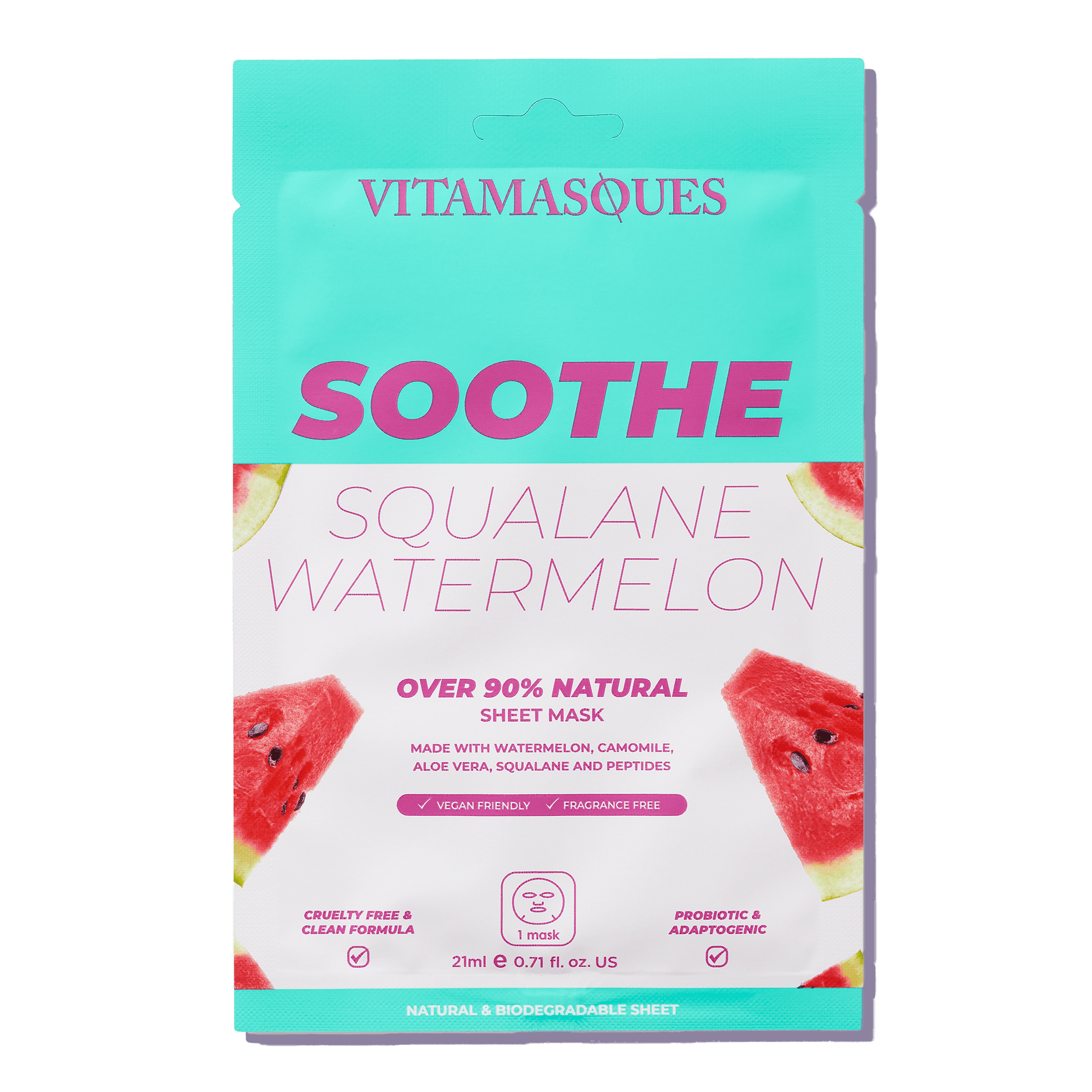 Squalane Watermelon Soothe Face Sheet Mask - Vitamasques