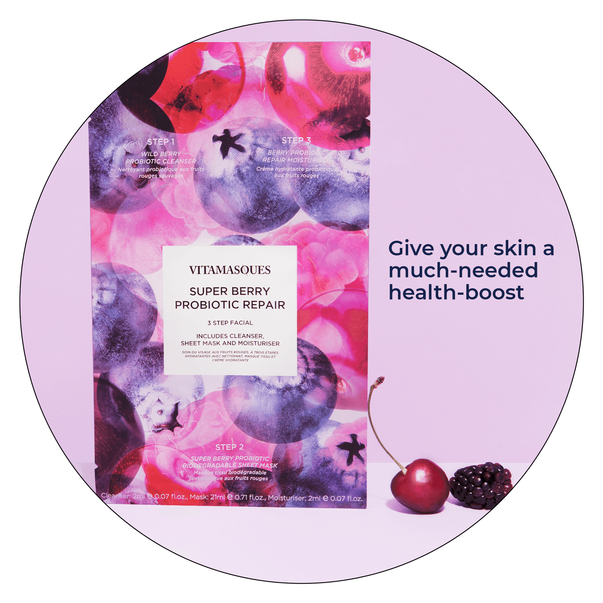 Super Berry Probiotic Repair Facial - Vitamasques
