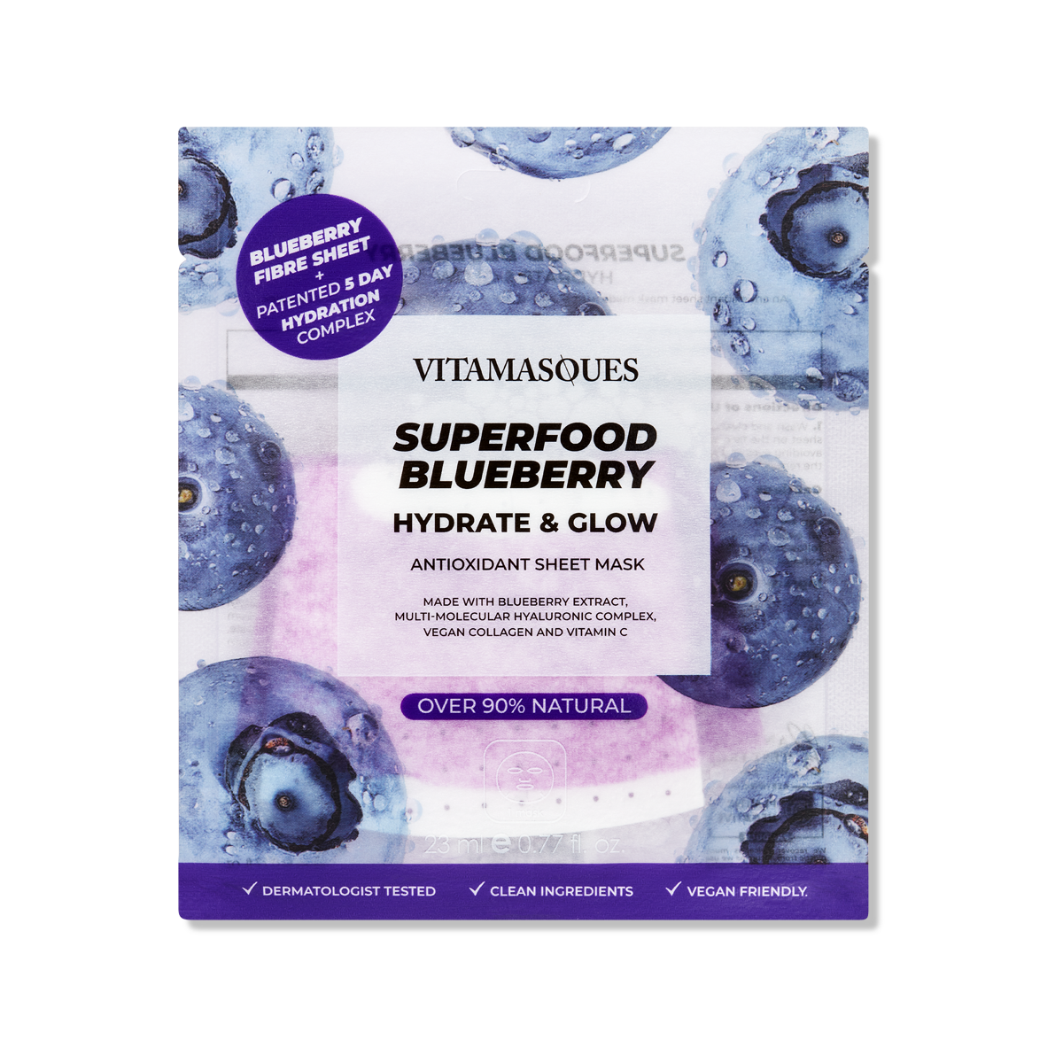 Superfood Blueberry Hydrate & Glow Antioxidant Face Sheet Mask