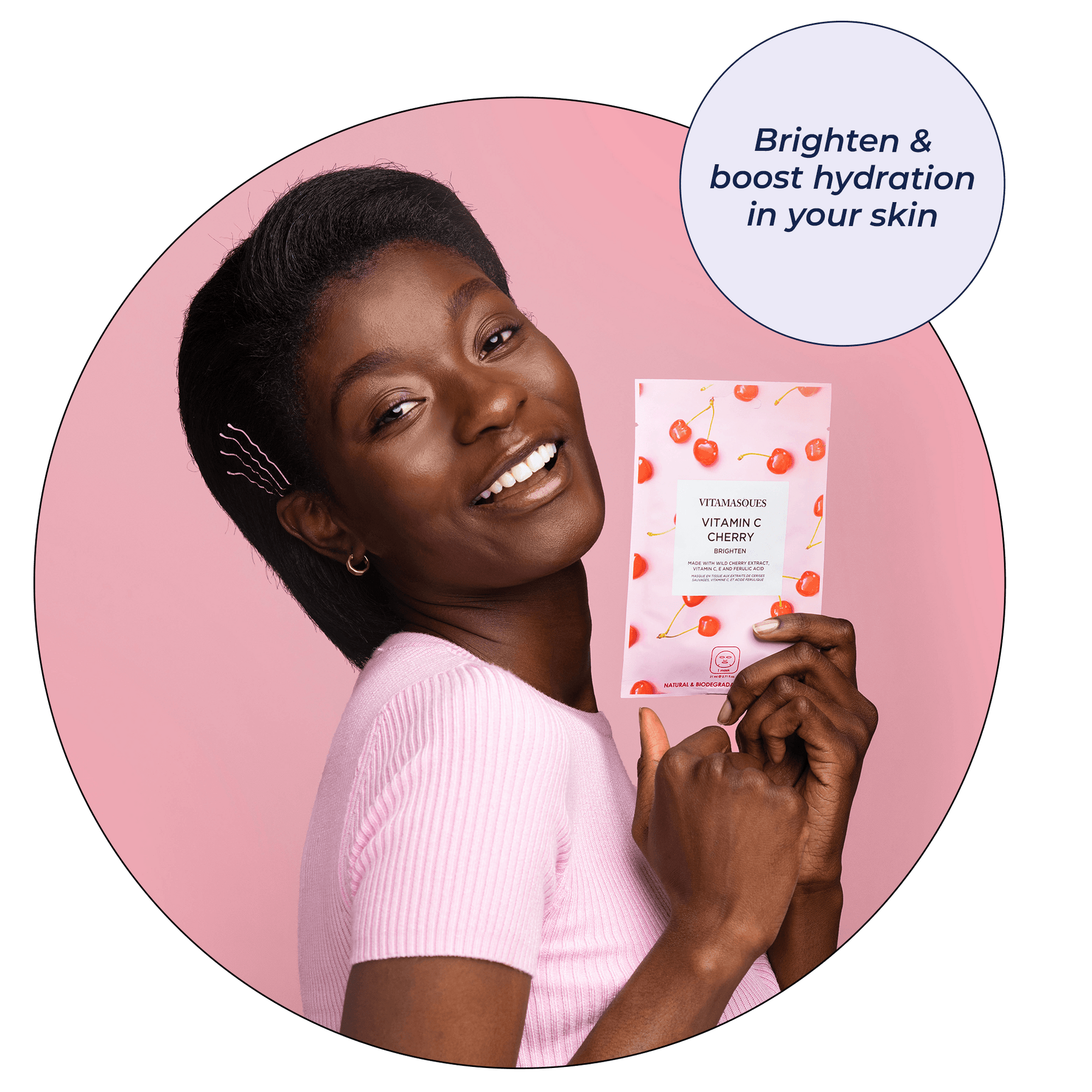 Vitamin C Cherry Face Sheet Mask - Vitamasques